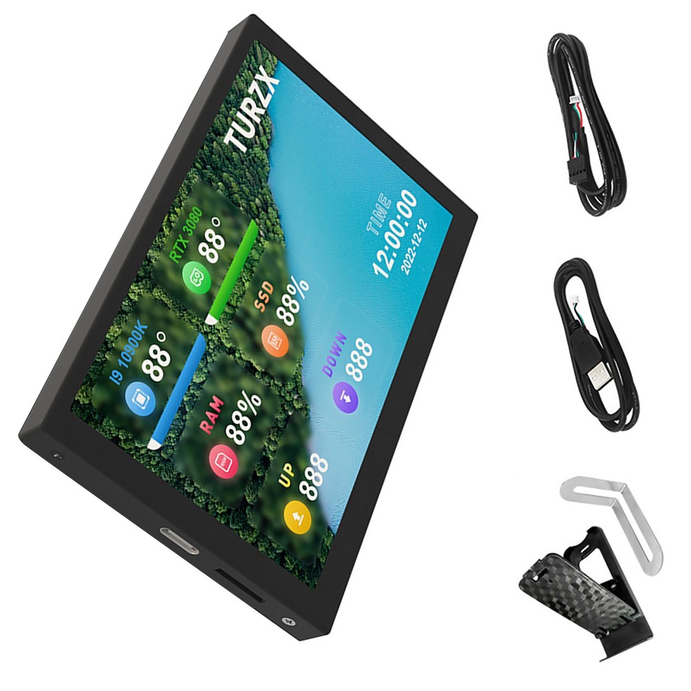 Black 5" USB Computer Secondary Screen CPU GPU RAM HDD PC Data Monitor Panel y