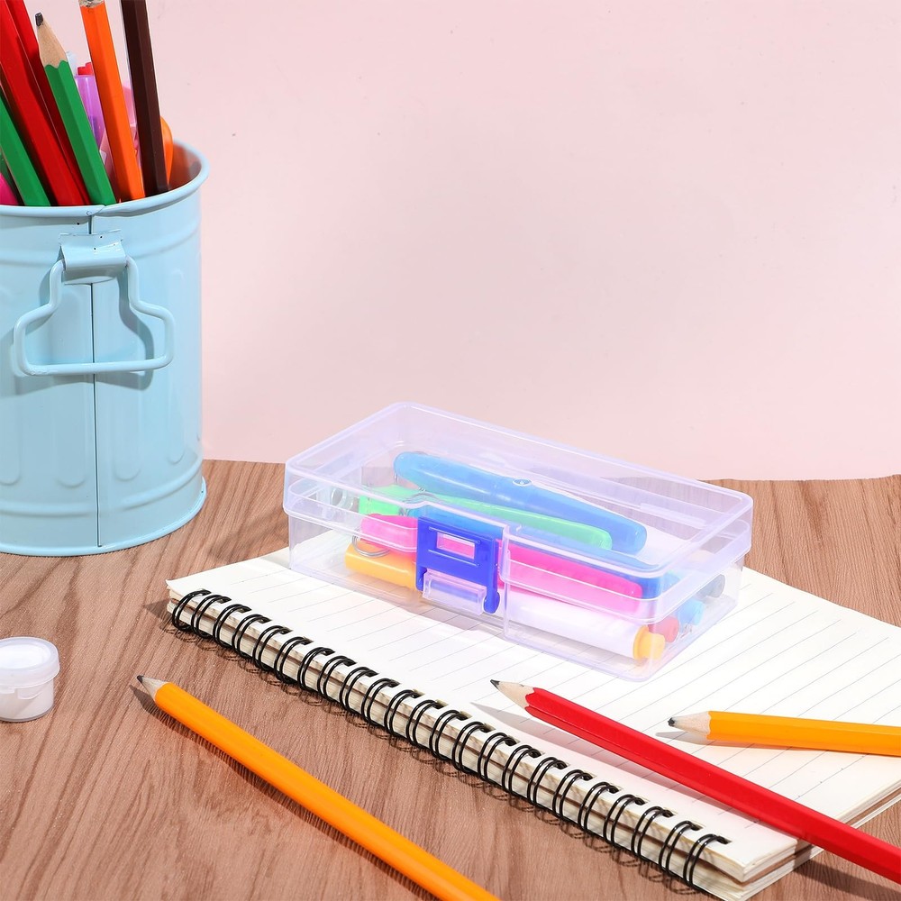 30 Pcs Plastic Crayon Boxes with Latching Lid Crayon Organizer Storage Contai...