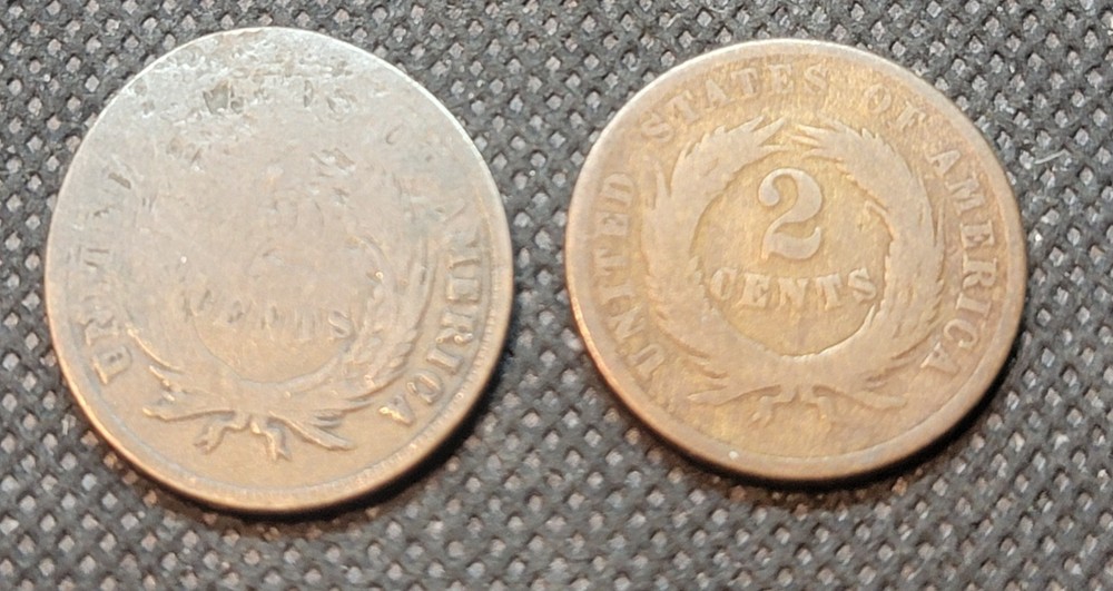 2 1864 TWO CENT PIECES L1963