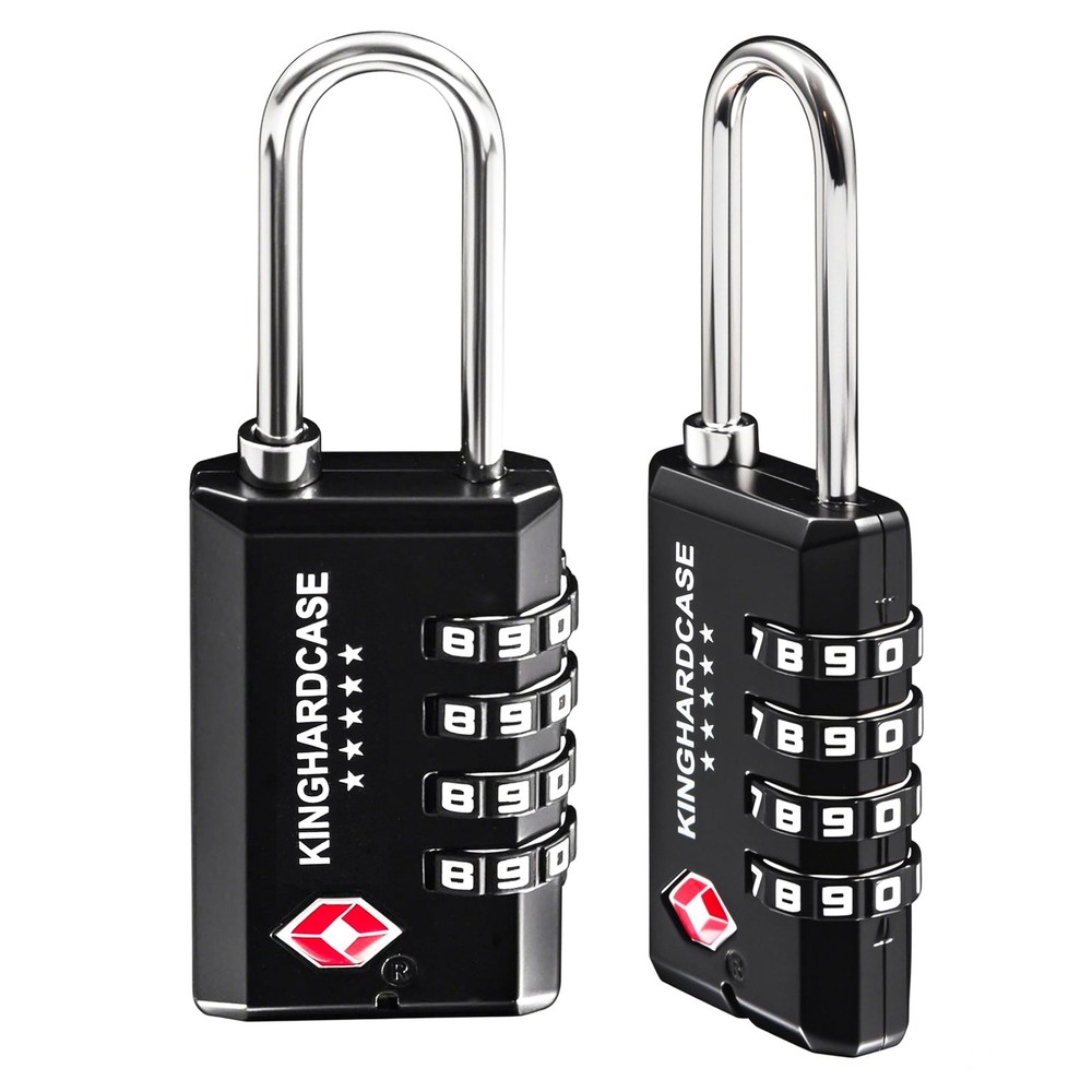 Kinghardcase 2 Pack TSA Approved Gun Locks, 4 Digit Combination Locks Black