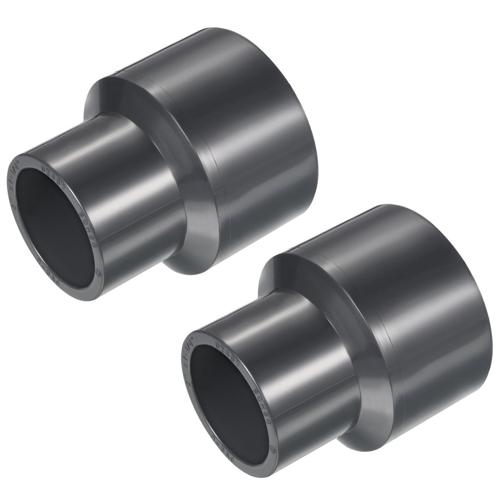 2 Pcs UPVC Reducer Fitting Great for Kitchen, Sink (Gray, 2" x 1-1/4")