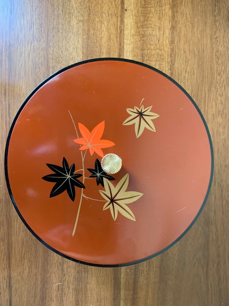Japanese lacquer ware plastic box with lid 