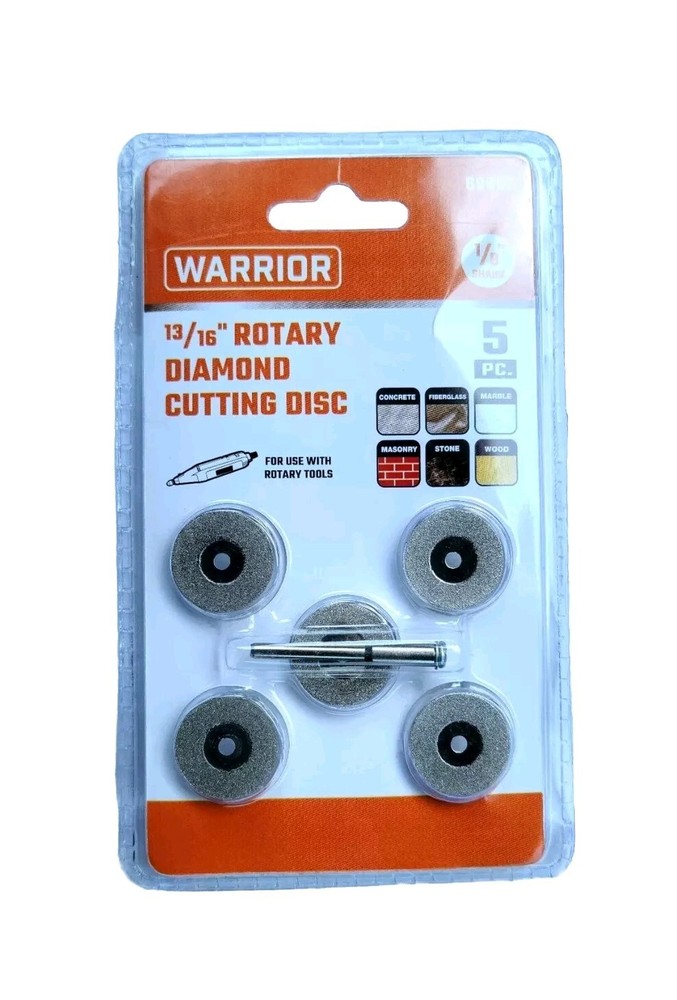 WARRIOR 13/16" Diamond Rotary Cutting Discs, 5-Piece