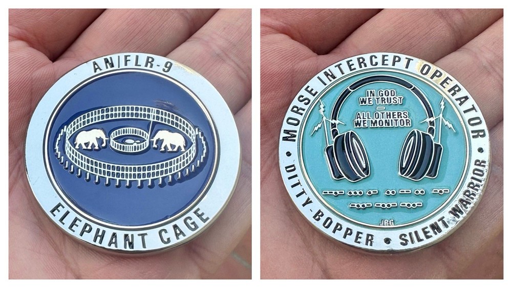Morse Code Operator military Challenge Coin