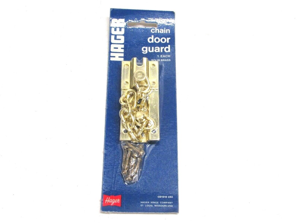 Nos Hager Solid Brass Chain Door Guard Cd1510