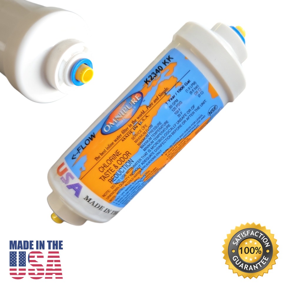Omnipure K2340-KK Inline GAC 6" x 2" Postfilter 3/8 Tube