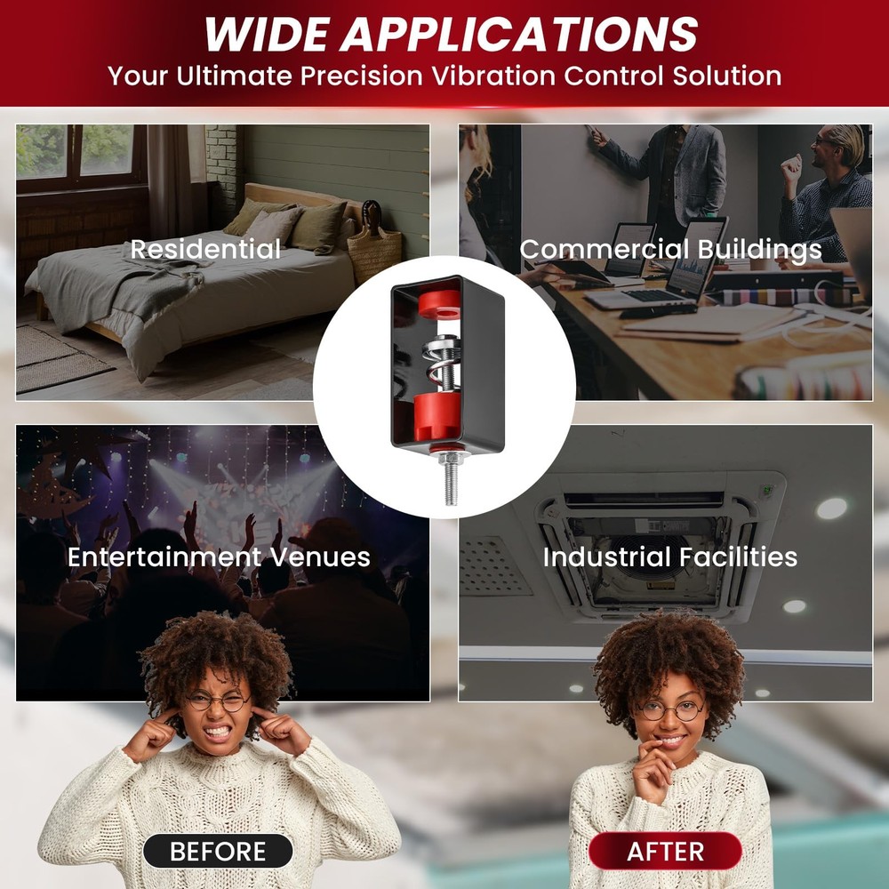 Ceiling Vibration Damping Mounts, 8 Pack Spring Vibration Isolator Hangers, 1