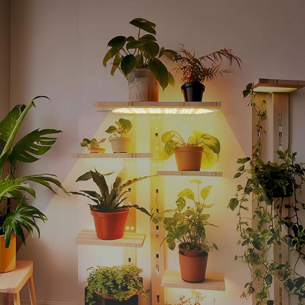 33W 4 PCS Ultra-Thin Panel Grow Lights for Indoor Plants w/ Timer & Dimmable