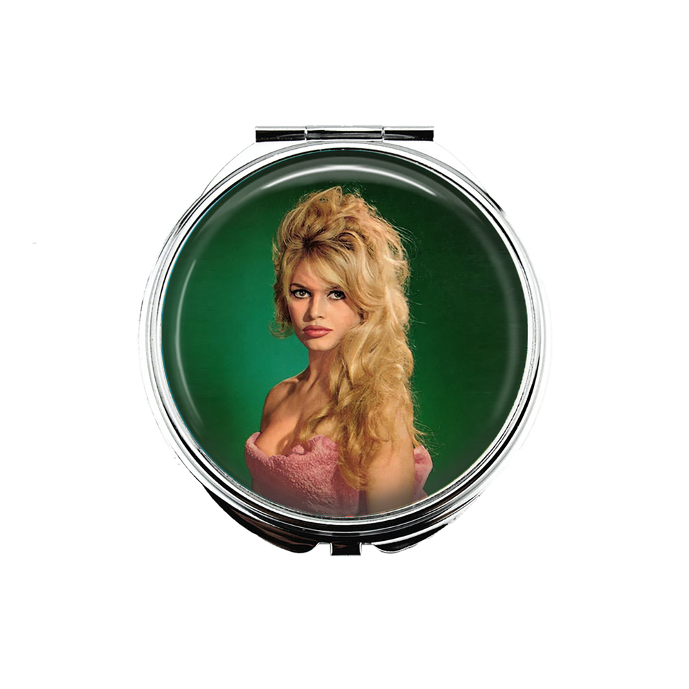 1 Brigitte Bardot Portable Makeup Compact Double Magnifying Mirror set 1!