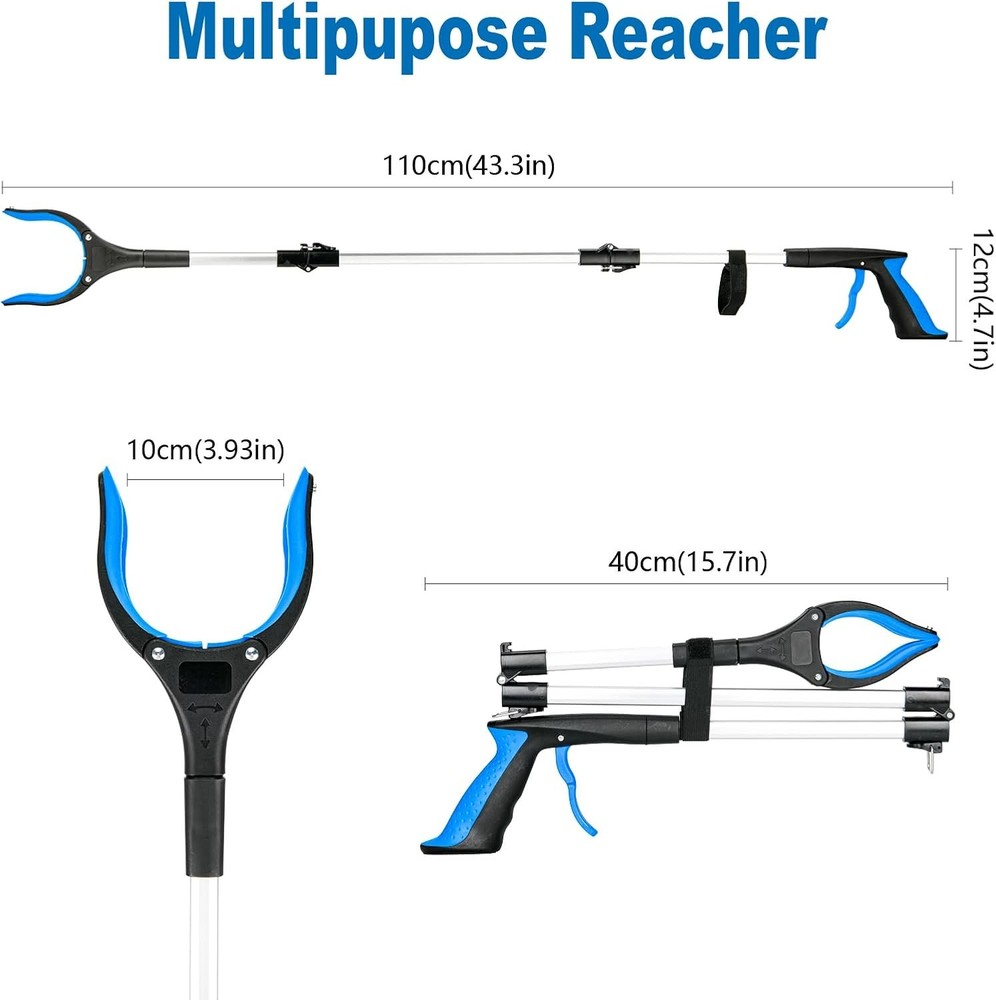 43" Foldable Grabber Tool - Extra Long Reaching Aid for Easy Pickup
