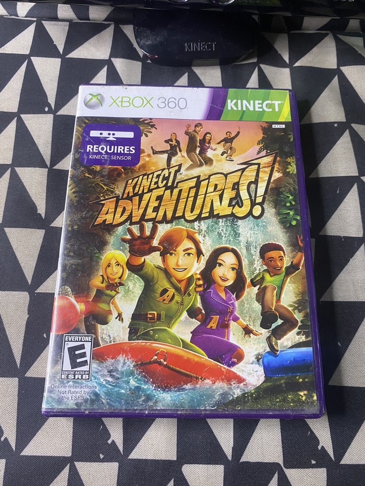 Microsoft Xbox 360 Kinect Motion Sensor Bar Black & Kinect Adventures Bundle