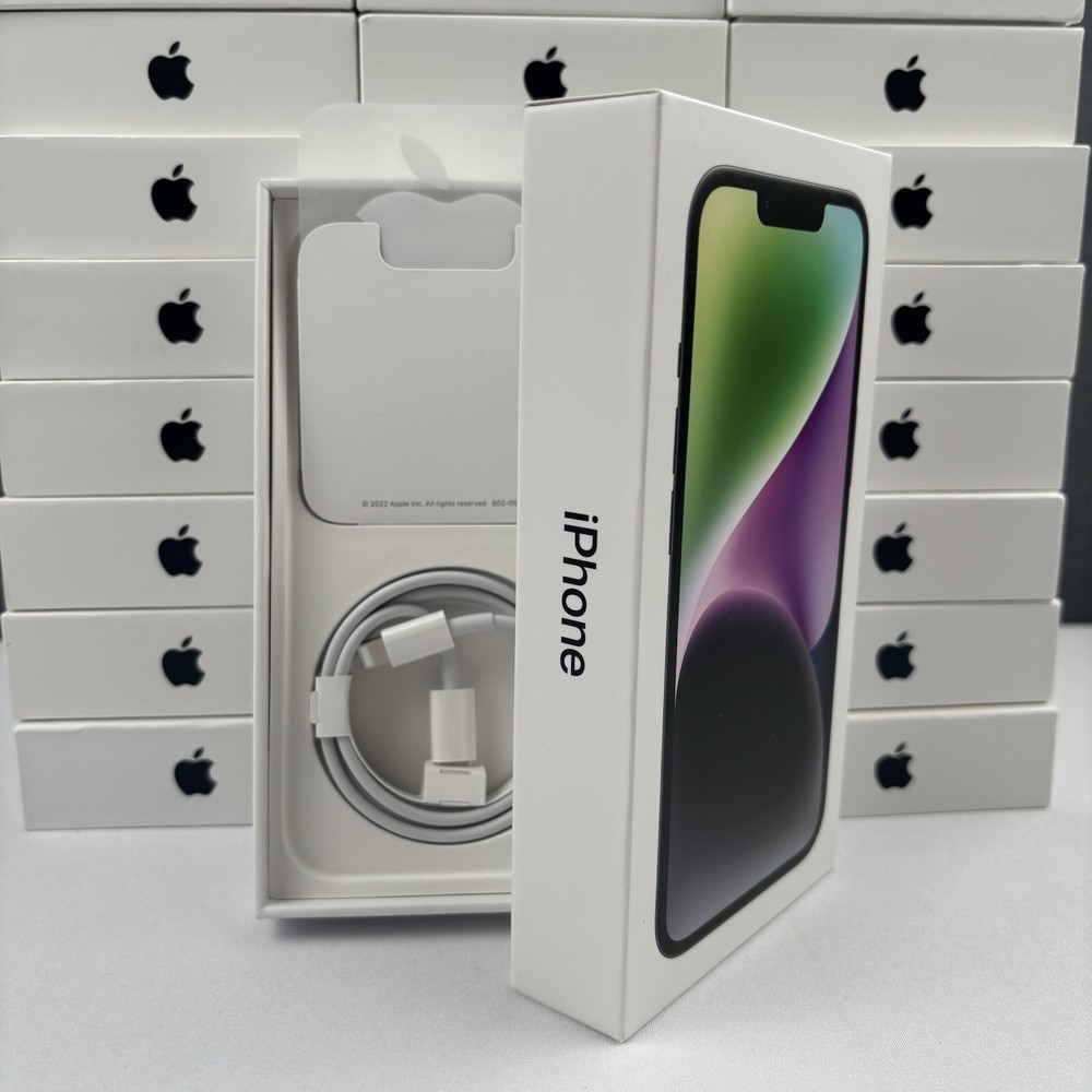 Original Apple iPhone 14 Midnight 128GB EMPTY BOX with USB-C Charging Cable