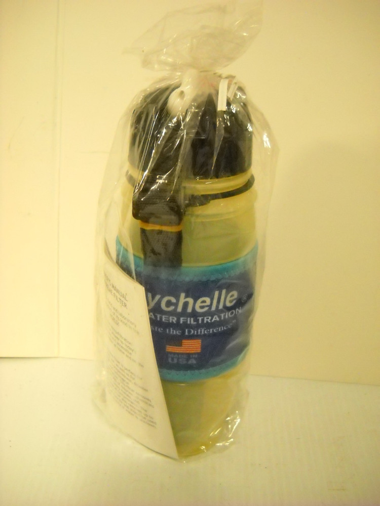 Seychelle Water Filter Water Bottle W/ Extra Filter & Shoulder Strap