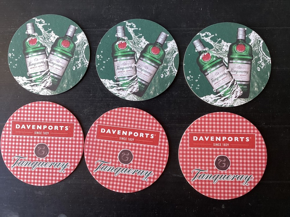 6 x Tarqueray Gin ,Australian Issue collectable COASTERS ,