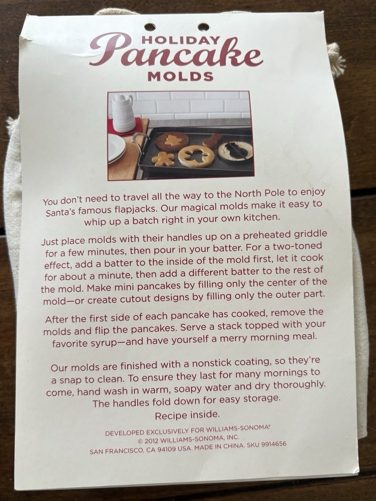 Williams-Sonoma Holiday Pancake Molds