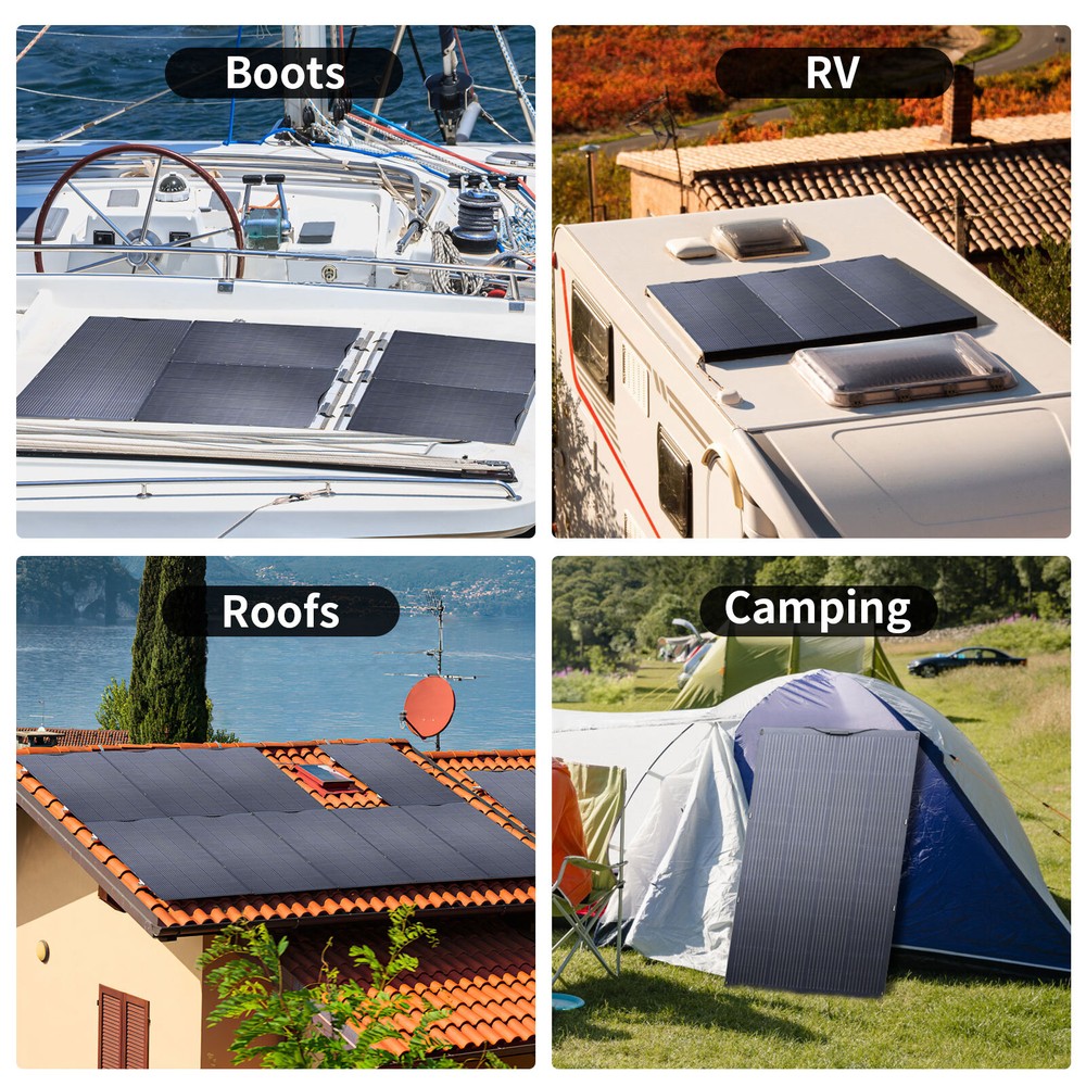 ALLPOWERS 100W OR 200W Flexible Mono Solar Panel Efficiency IP68 Solar Off Grid