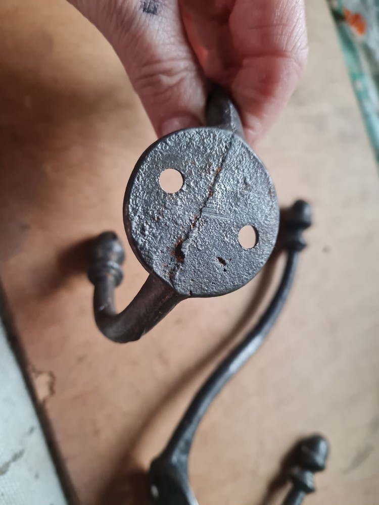 Two Vintage Cast Iron Coat /Bag/ Hat/ Hooks
