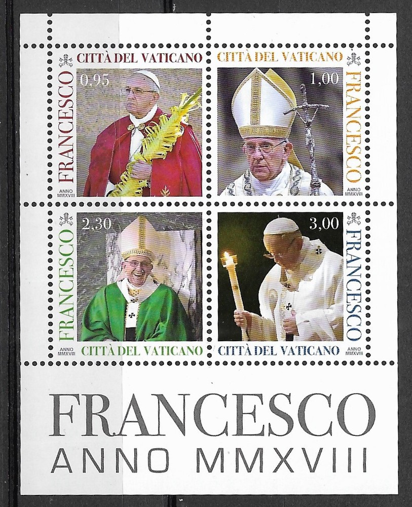 (BL55) Vatican 2018 Pope Francis 2018 minisheet