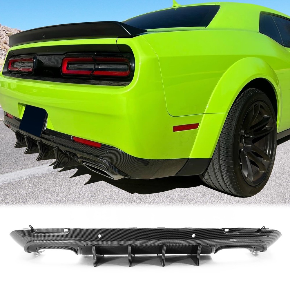 Rear Diffuser 2015-2023 Challenger Matte Black PP 4PC Set