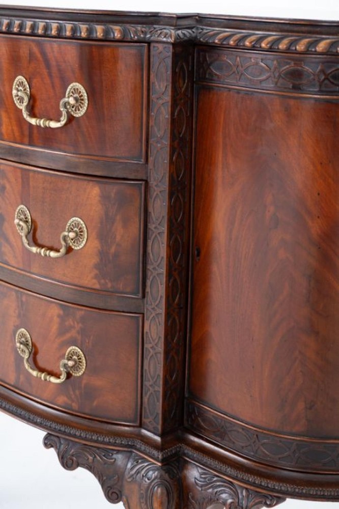 Chippendale Side Cabinet Chest Drawers Mahogany