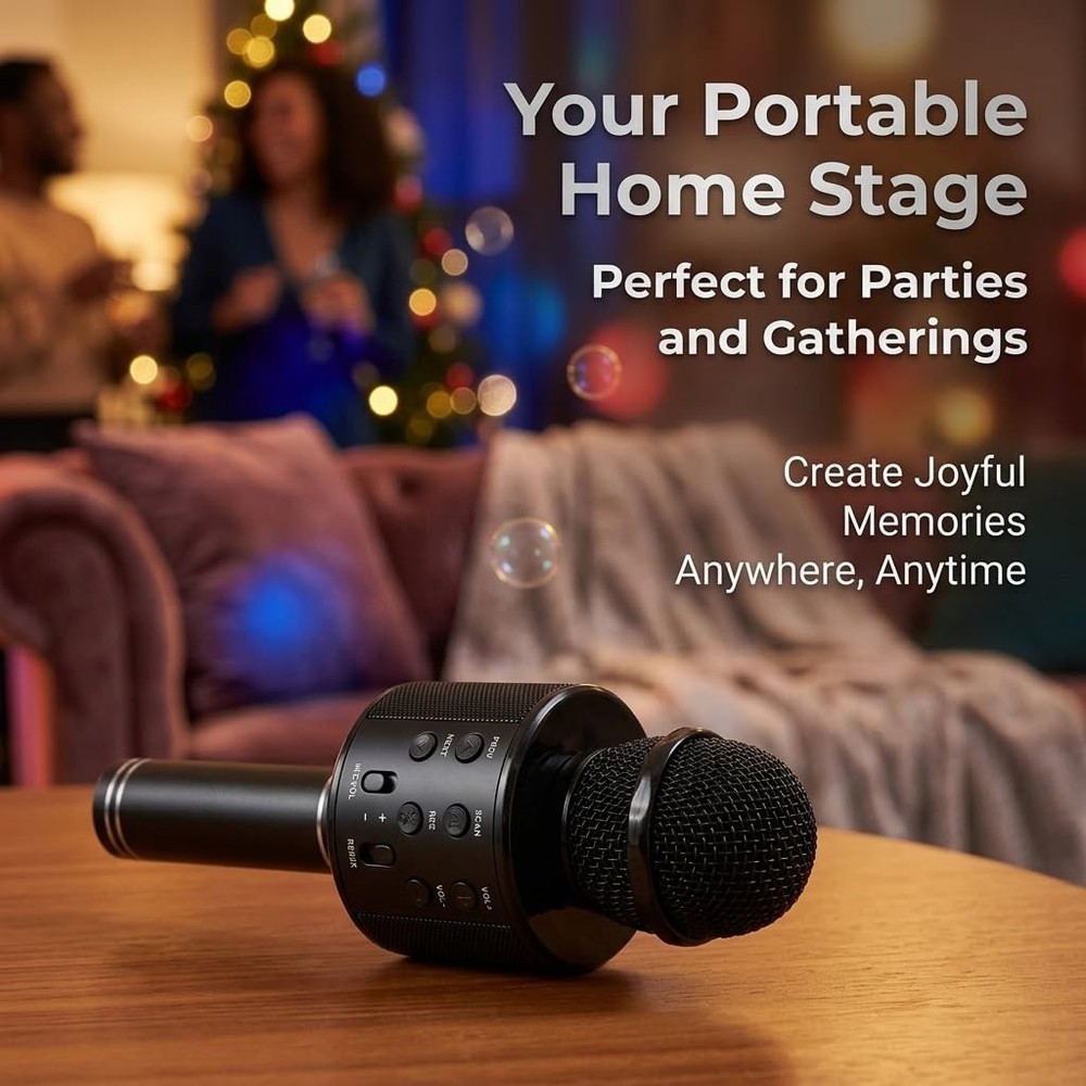 Wireless Bluetooth Microphone Karaoke Handheld Speaker 3-in-1 Portable
