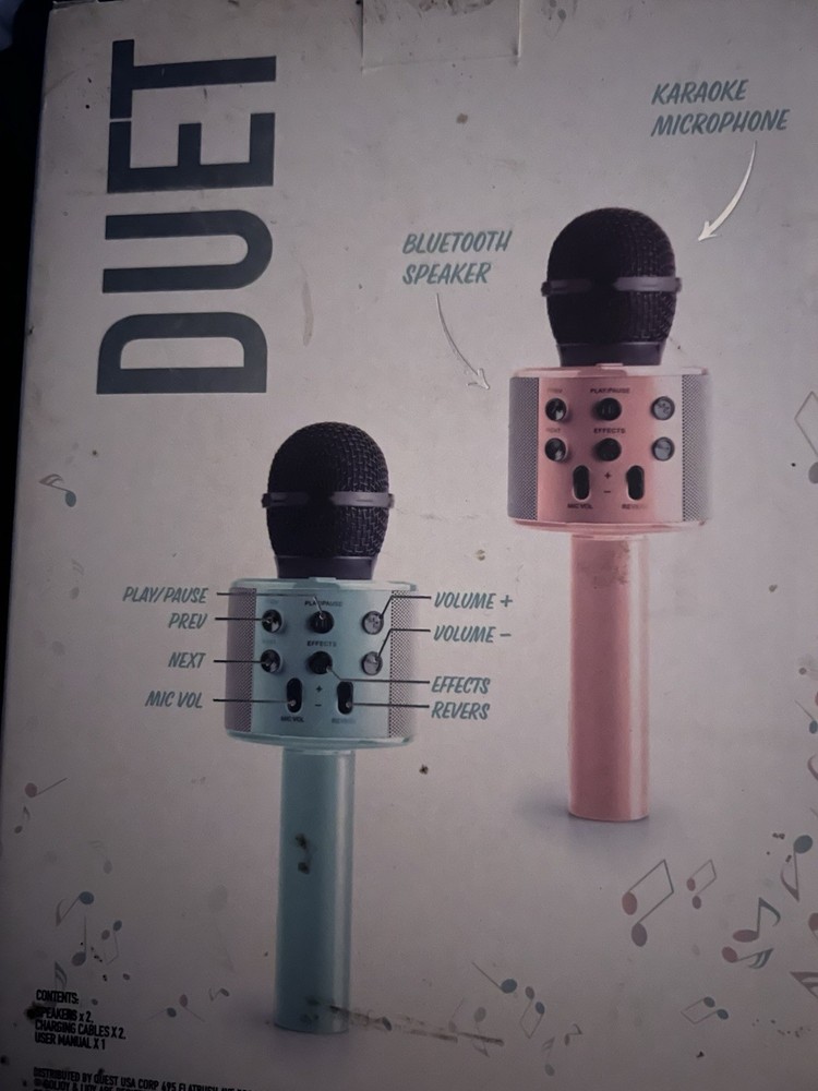 IJoy 2-Pack Duet Karaoke True Wireless Bluetooth Microphone Set