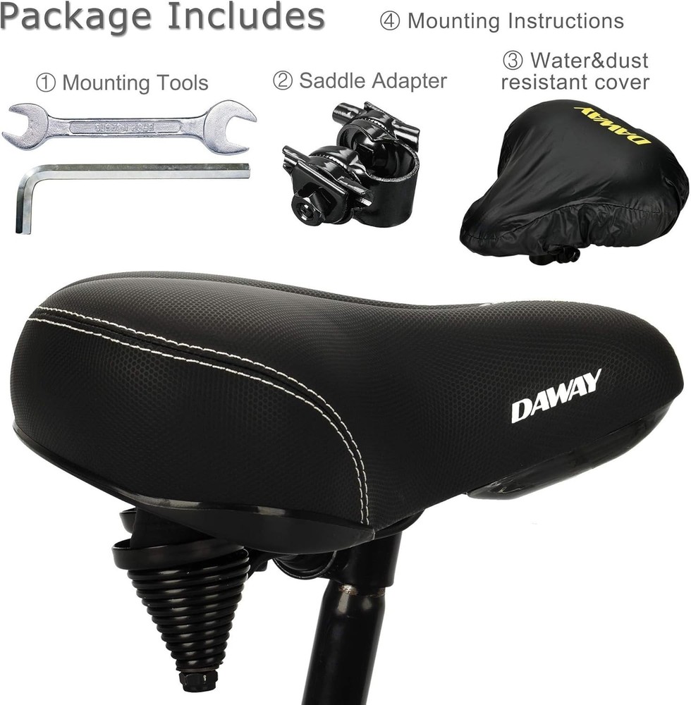 Memory Foam Bicycle Saddle Compatible with Peloton & More – Easy Installation