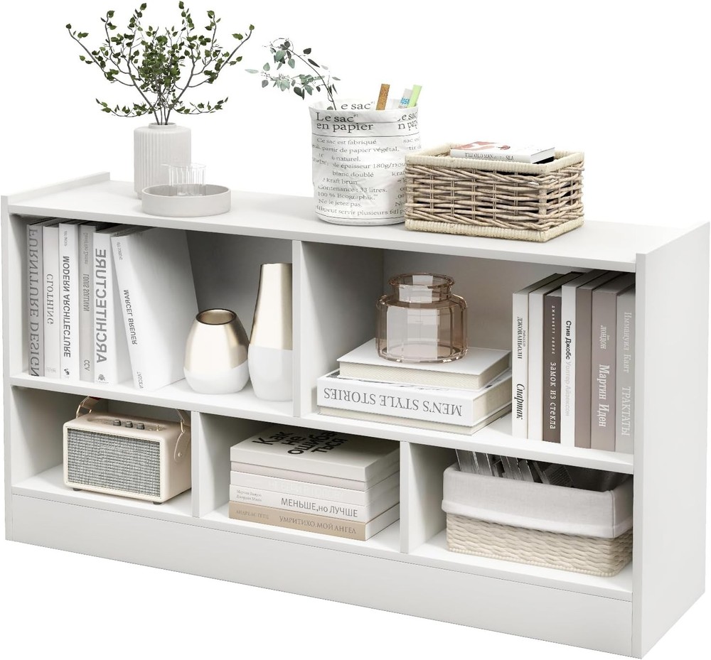 IFANNY 5 Cube Bookcase, Double Shelf Organizer
