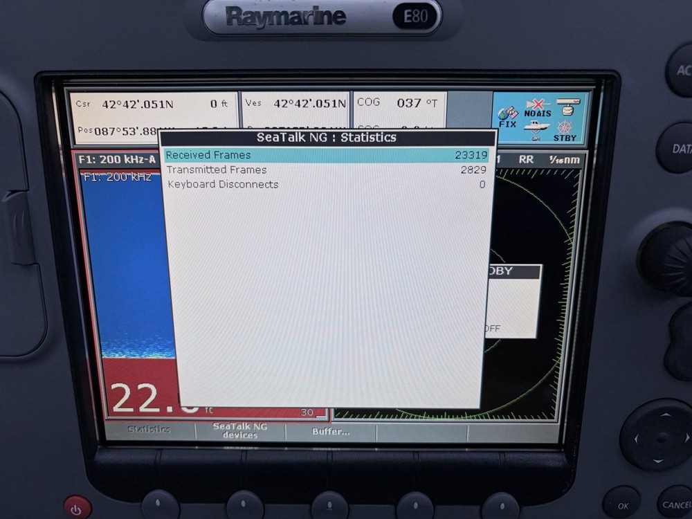 Raymarine E80 Classic GPS Chartplotter Multifunction Display W/ Cover; Tested