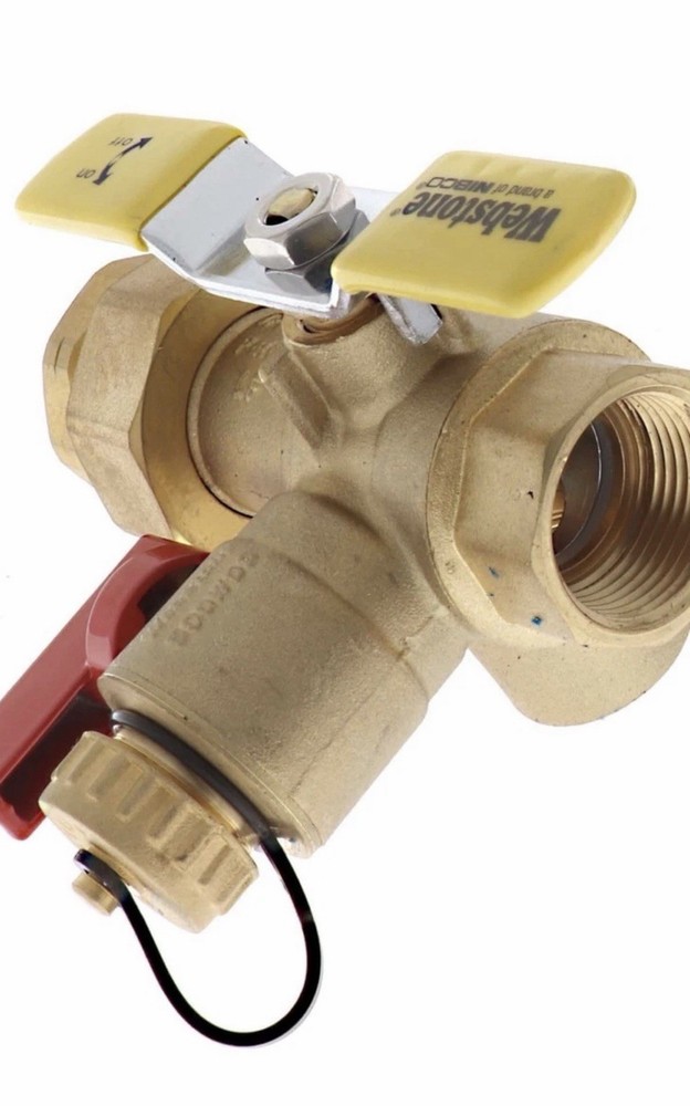 Webstone 3/4” HOT Brass Ball Valve & Pressure Relief for Tankless Water Heater