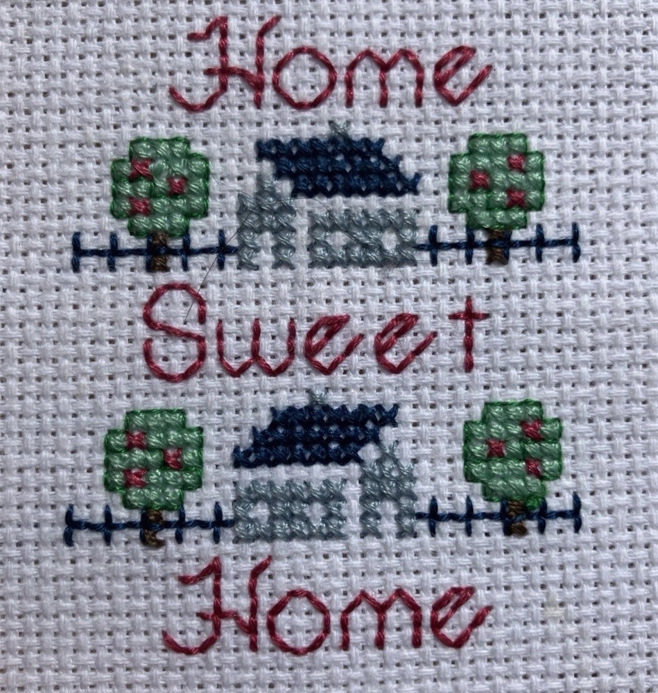 cross stitch completed finished hand made