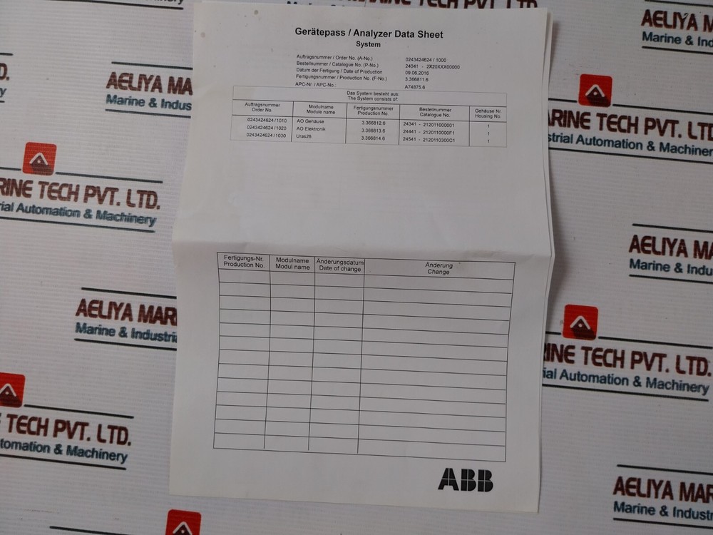 ABB AO2020 Continuous Gas Analyzer Module 100-240V