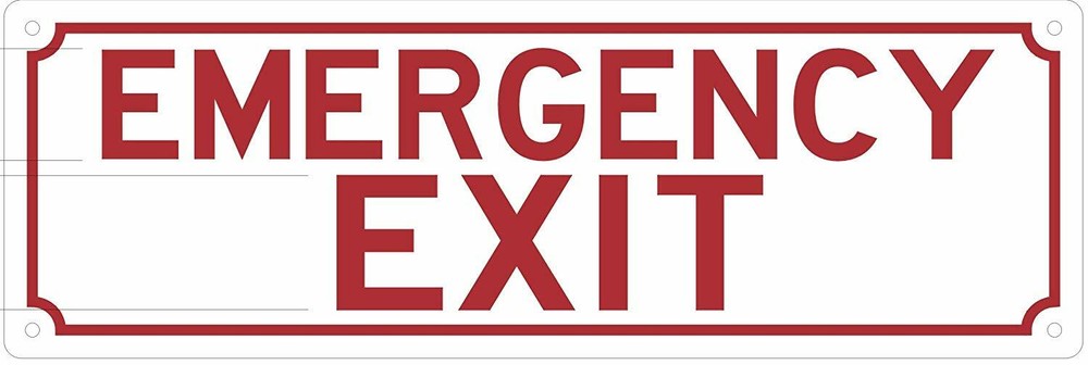 Emergency EXIT Sign (Reflective,Aluminium 4x12)-REF24-1027
