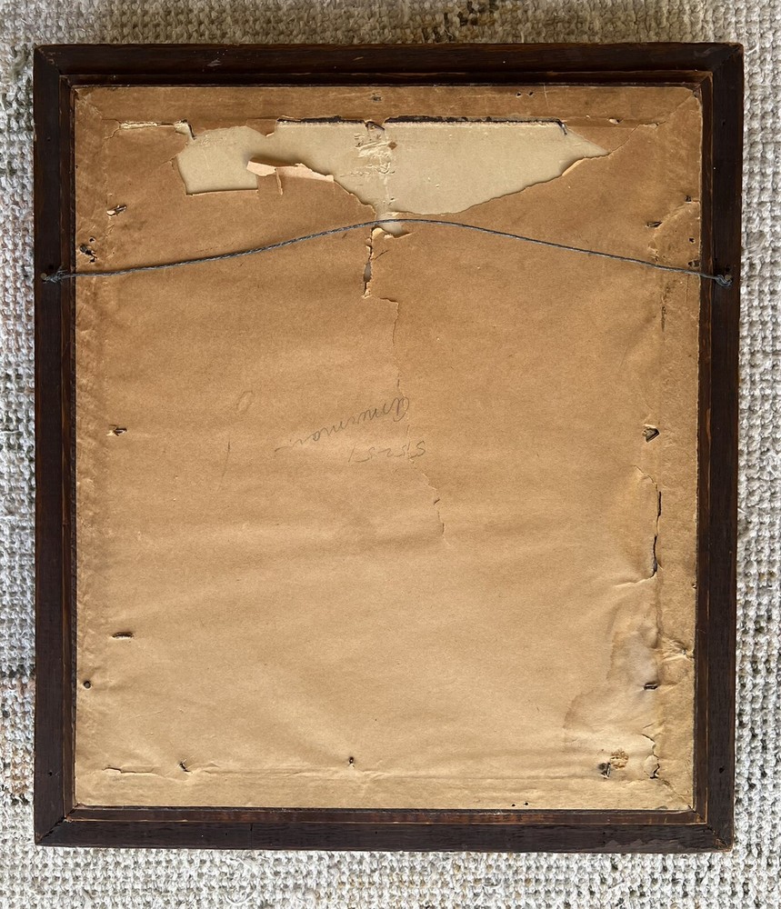 Antique Primitive Walnut Wood Framed Mirror 16.”