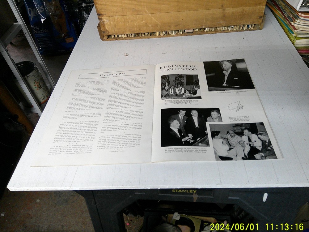 Arthur Rubinstein S Hurok Vintage Program 1950