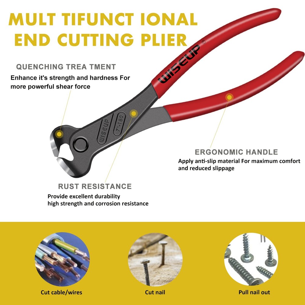 4Pcs Upholstery Staple Tools Set Including End Cutting Pliers Staple Puller T...