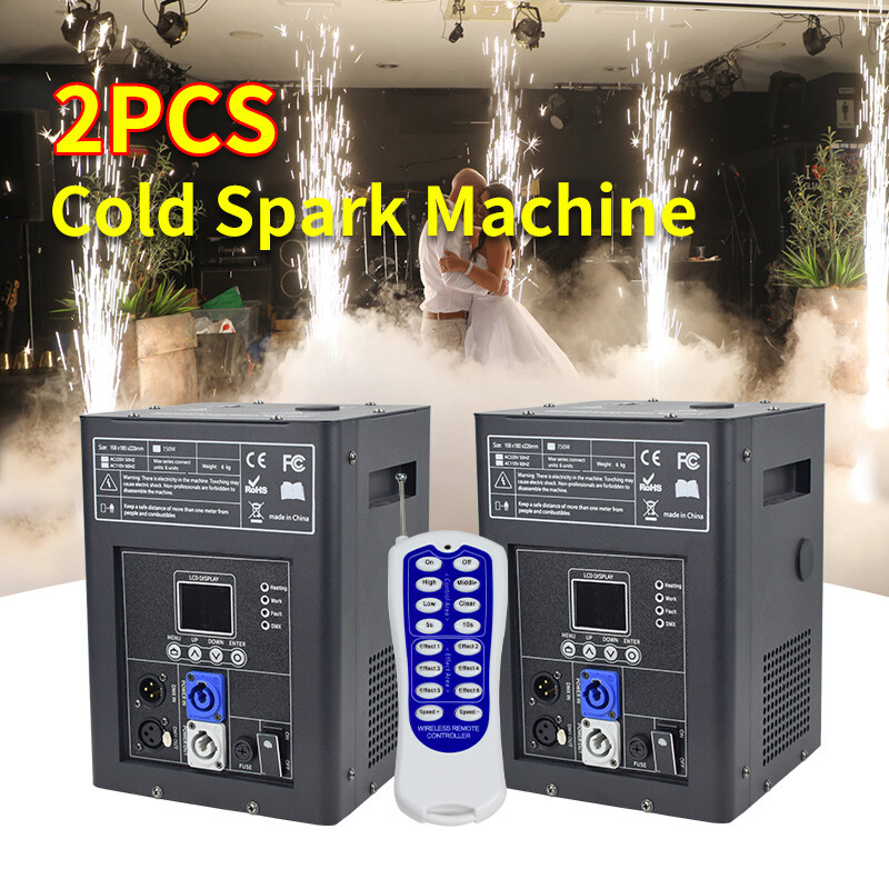2PCS Cold Spark Firework Machine DMX512 DJ Stage Effect with Flight Case