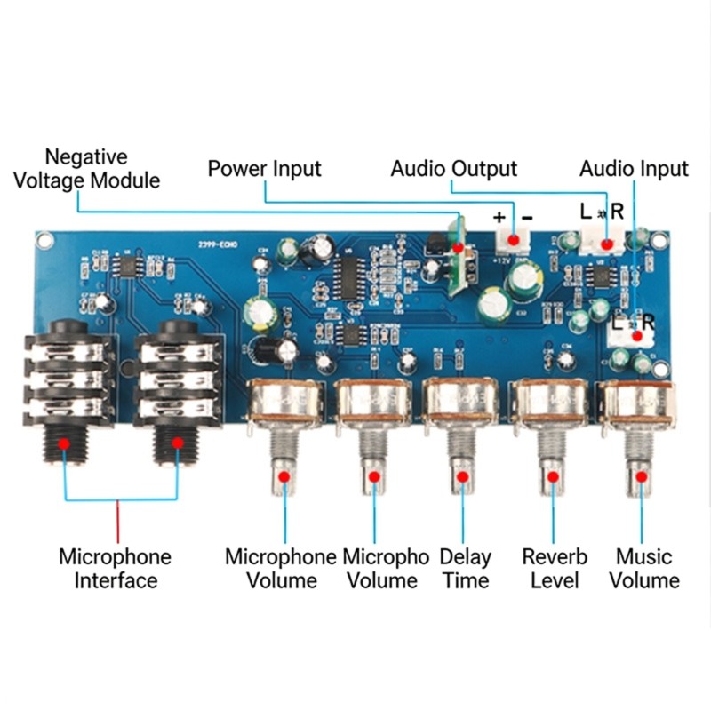 Multifunction Karaoke Preamp with Adjustable & Delay Setting for Karaoke Use