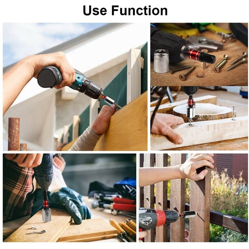 9Pcs Socket Adapter Drill Bits Set Hex Impact Driver Tools 1/4" 3/8" 1/2" Shank