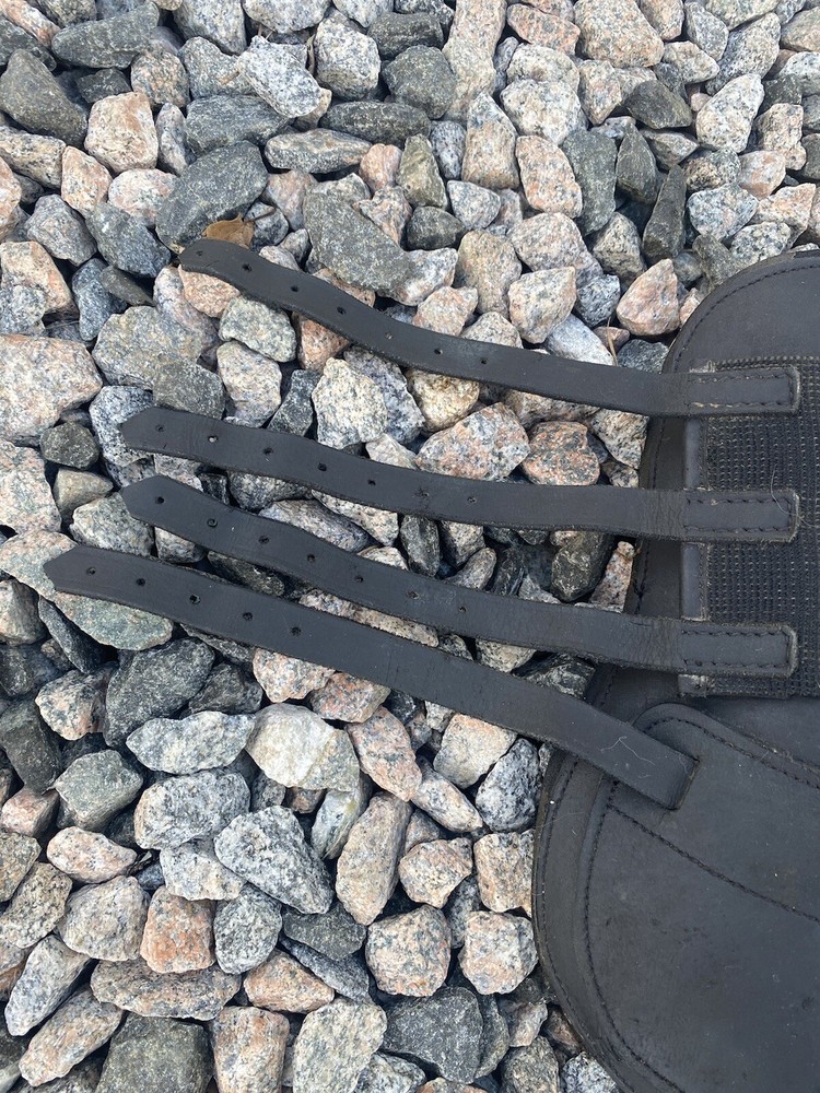 Black Leather Open Front Jump Boots With Neoprene Lining