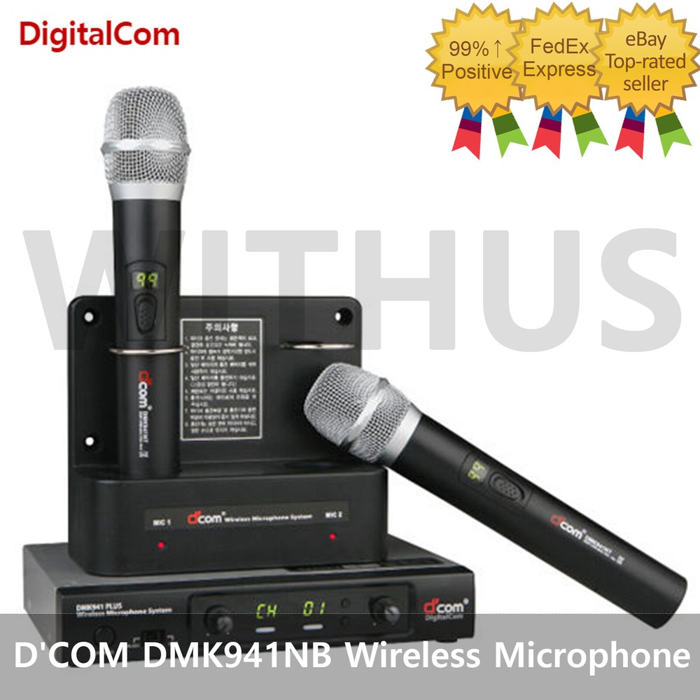 D'COM DMK941NB Wireless Karaoke Microphone System Transmitter+Receiver+Charger=
