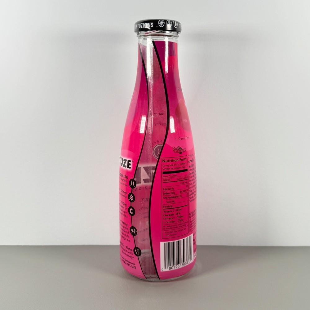 Fuze Collectible Bottle - Cran Raspberry Slenderize (Empty) Vintage Bottle 2000s