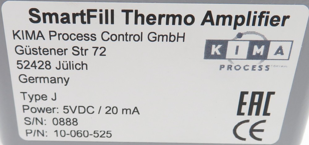 KIMA Process Control SmartFill Thermo Amplifier Type J Amplifier for Ball Mill