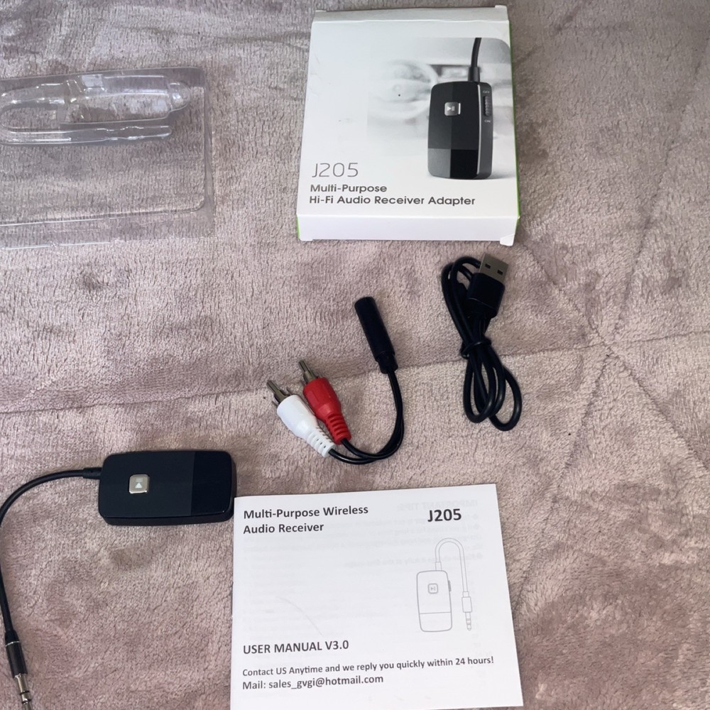 J205 Wireless Multi-Purpose Bluetooth Transmitter 3.5mm Jack to RCA Black