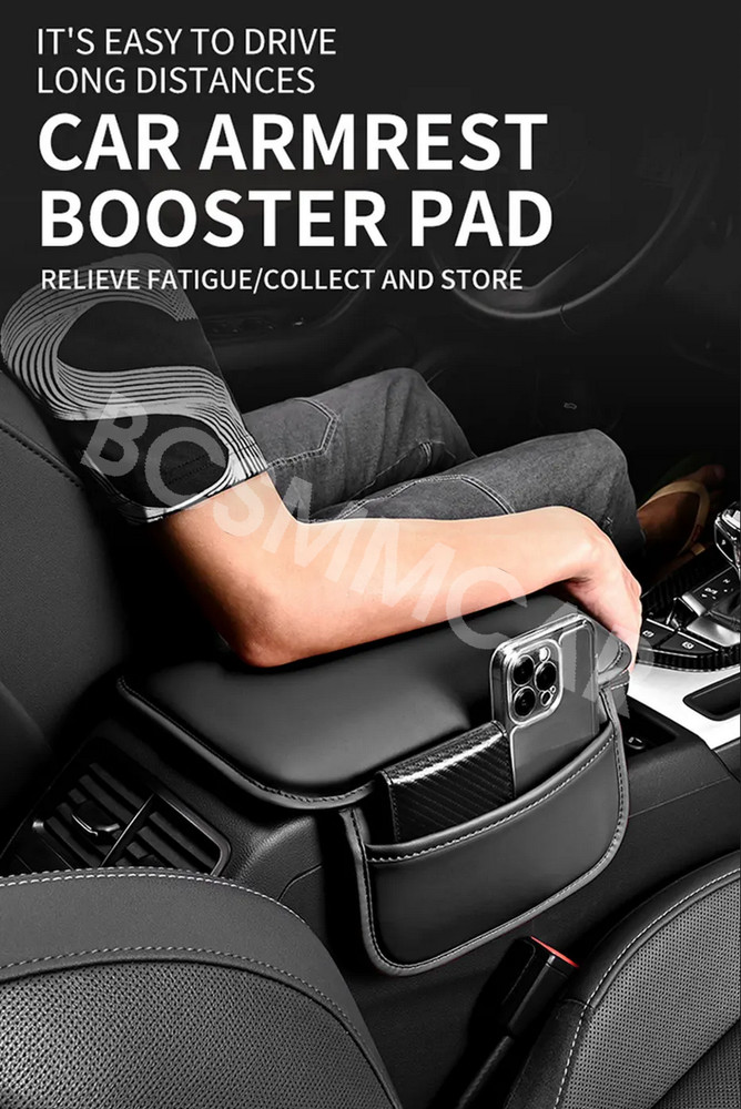 Seat Armrest Cushion Protector Storage Pad Leather For Car Interior Accessories