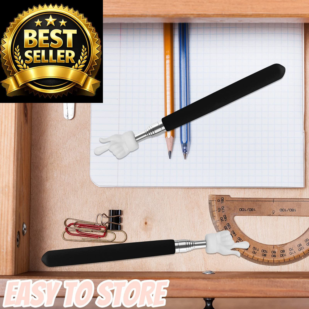 2Pcs Telescopic Teachers Pointer, Extendable Hand Pointer Finger Black