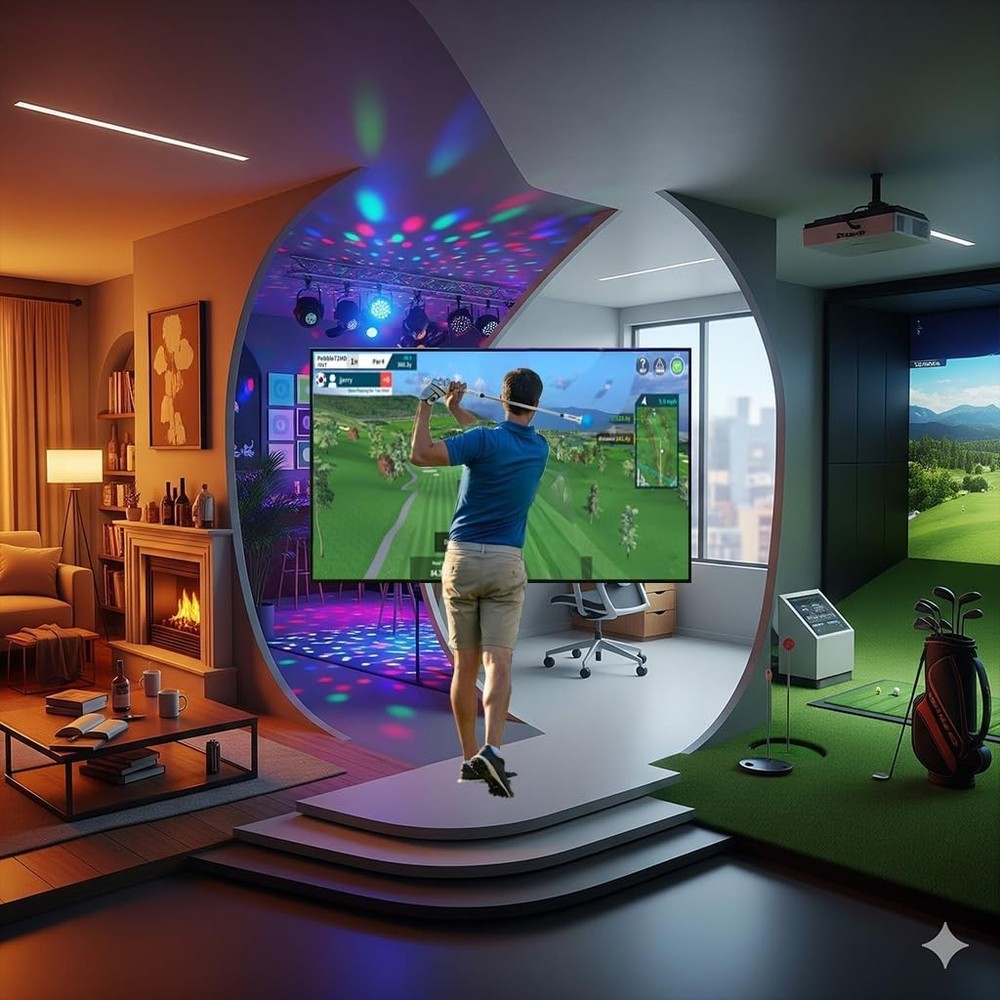 PHIGOLF2 Flex Home Golf Simulator – 38,000+ Courses Worldwide, E6 Compatible