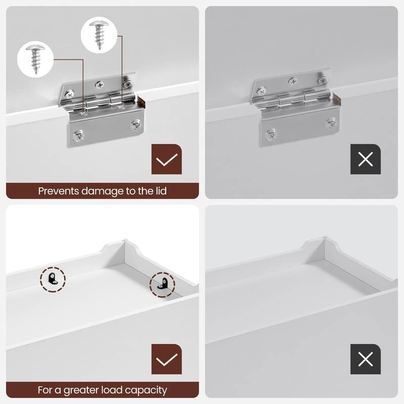 Storage Chest, Storage Bench with 2 Safety Hinges,