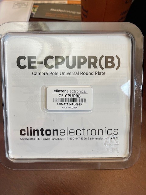Qty 2  Clinton Electronics CE-CPUPR(B) Universal Round Mounting Plate