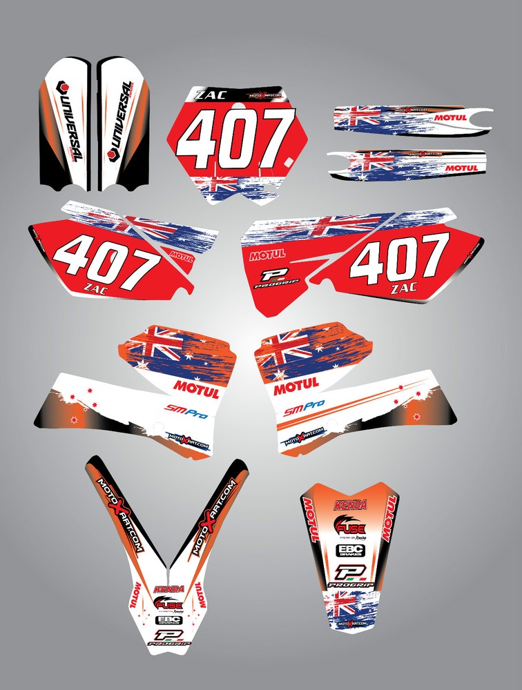 Custom Graphics full Kit -AUSSIE PRIDE style fits KTM 85 2000 - 2005